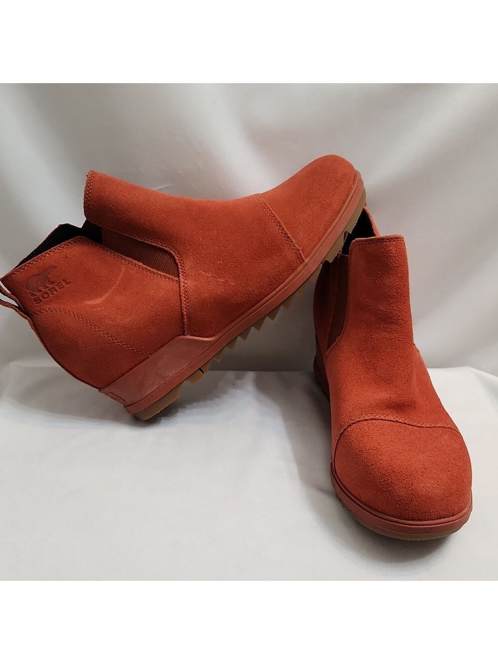 Sorel Evie Pull-on Suede Waterproof Orange  Ankle Boots (W Size 9) - Picture 2 of 15